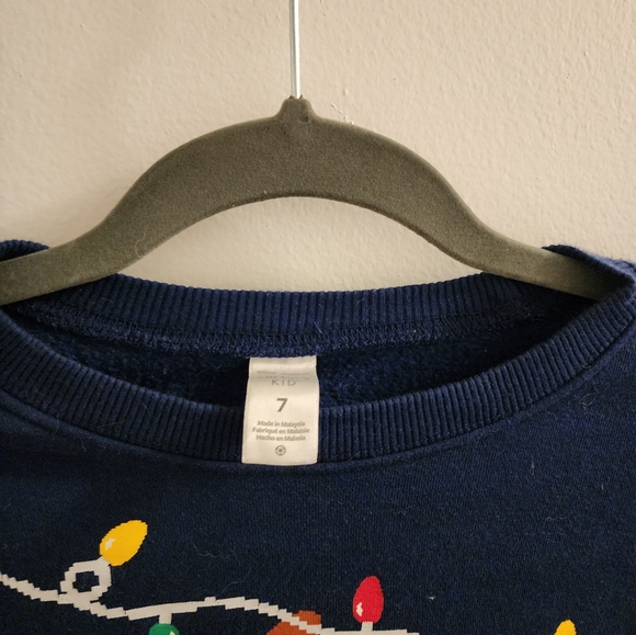 Kids Christmas Sloth Sweater Size 7 EUC - Picture 3 of 3